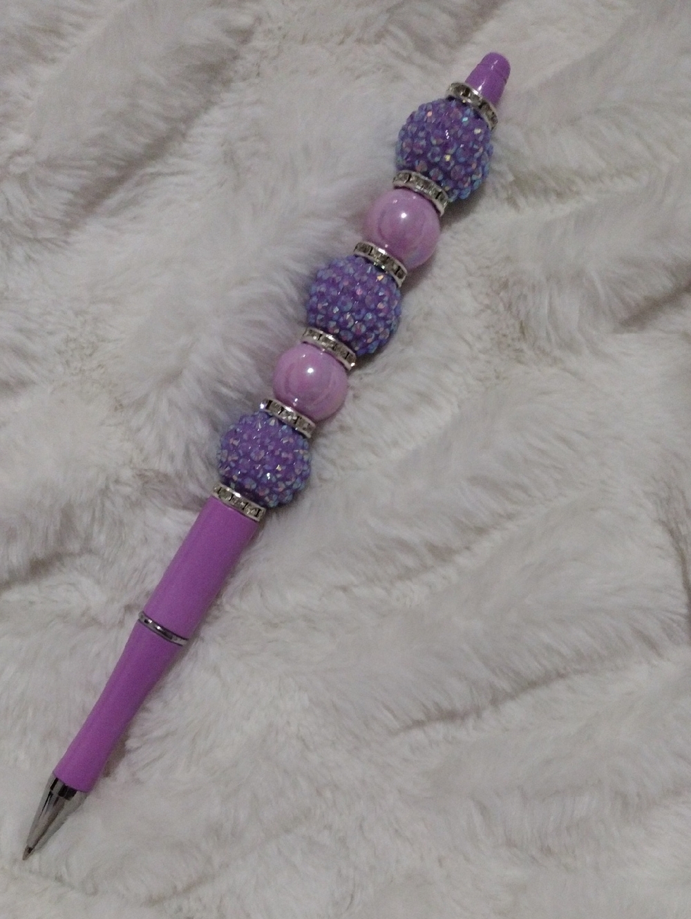 Purple Beaded Glam Pen